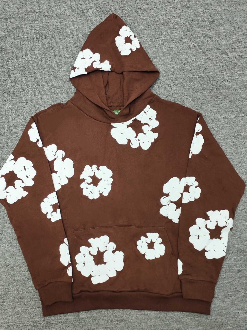 🌸 Denim Tears Cotton Wreath Print Brown Hoodie